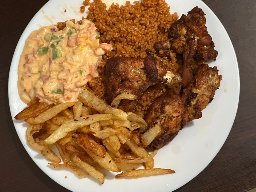 Riz poulet + frites