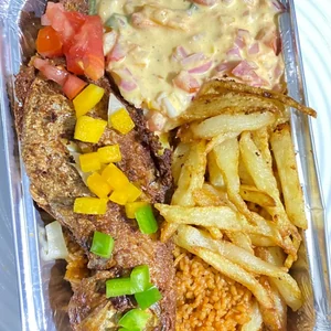 Riz poisson + Frites